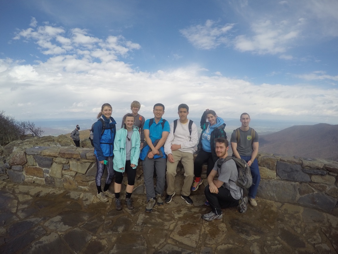 The group on top of Hawksbill, the highest point in Shenandoah National Park