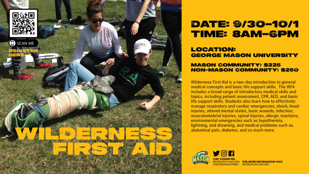 Register for a Wilderness First Aid Course Today! Mason Recreation